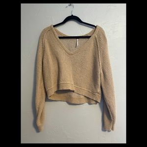 Free People- cropped v-neck sweater